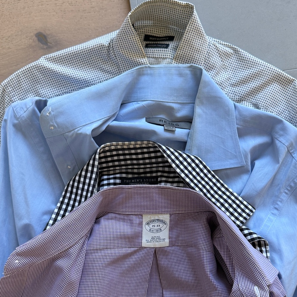 Men's Assorted Dress Shirts - Blue, Black, White, Purple